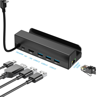 HDTV USC3.0 Usb c for Mobile Game Hub c Type Hub Lan Usb 3.0 Typc Hub Adapter Rj45 Lan Port