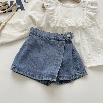 HANO New Fashion Kids Outwear Summer Cotton Denim Sweet Princess Girls Shorts Skirts