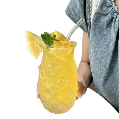 Pineapple Shape Eco-Friendly Wine Glass 500ml 16OZ Mouth Blown for Party Use