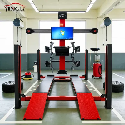 2026 Upgrade Heavy Duty 4 Post Car Lift with Tire Balancer 3D Wheel Alignment Machine Combo Auto Garage Equipment for 4S Shop