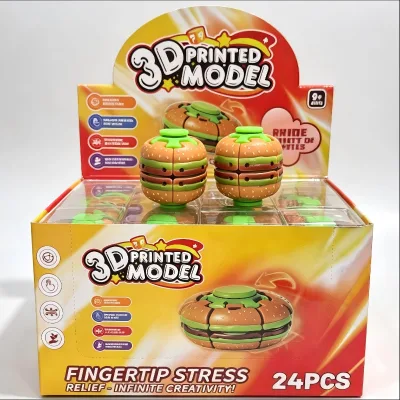 Hamburger press gyro fingertip rotation decompression cube ball for children to release stress relief toy