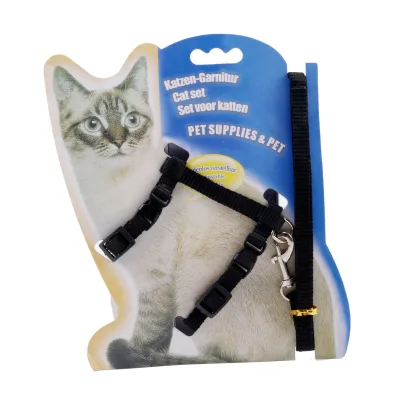 Adjustable Pet Cat Collar for Cats Nylon Strap Belt Safety Rope Leads Rabbit Kitten Kedi Harness Leash Set