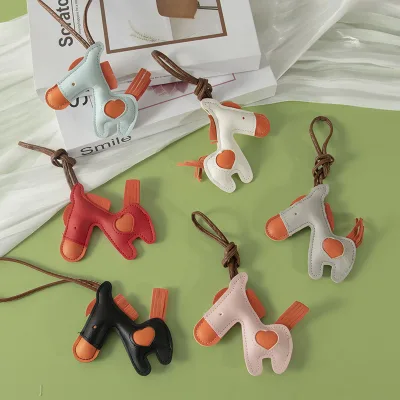 Pony Keychain Pendant Sewing Pattern DIY Hand-Made Faux Leather Handbag Charm