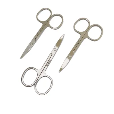 Professional Beauty Stainless Steel Sharp Curved Tip Blade Cuticle Makeup Scissors Durable Nose Vibrissa Trimming Right-Handed