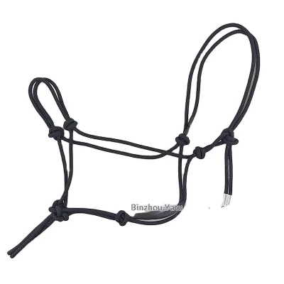 Western Horse Halter Multi-Knot Rope Braided Adjustable Size Head Cover