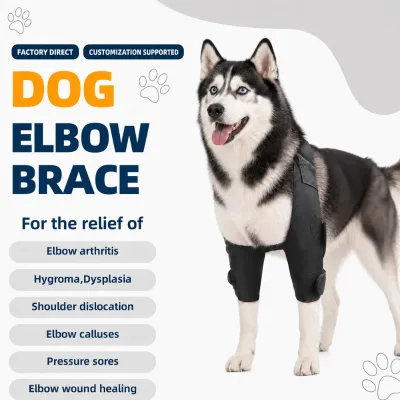 Soft Breathable Adjustable Hook Loop Closure Dog Elbow Brace Pet Shoulder Dislocation Pressure Sores Healing Wrap