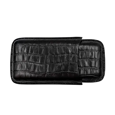 Convenient Outdoor Triple Cigar Case and Metal Cutter Classic Lacquer Tube Cigar Humidor Cover