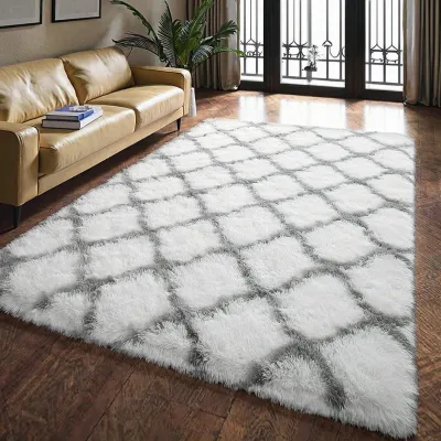 Luxury Non-Slip Tie-Dyed Fuzzy Fluffy Custom Shaggy Carpet Designs Plush Shaggy Carpetfur Mats Rug Carpet