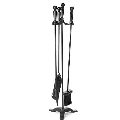 Portable Interior Home Decoration Hualang Marble Silver Brushed 3D Water Vapor 5 PCS Fireplace Tool Set Fireplace Accessories