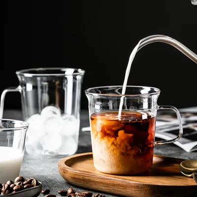 Wide Mouth Single Wall Glass Coffee Mug Big Size Single Wall Glass Mug for Coffee Milk Tea Water