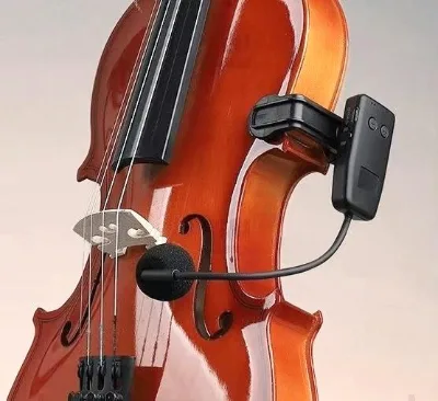 Wireless Microphone Pickups,  Designed for Cellos, Violins, and Guitars.set with One Transmitter and Two Receivers, Capacitor
