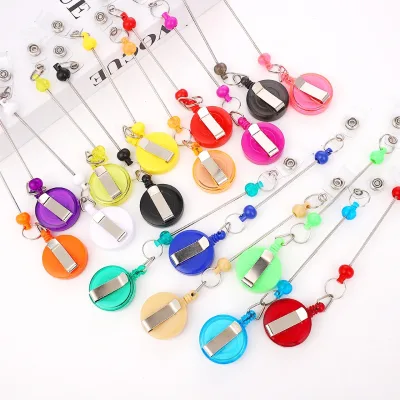 Plastic Cartoon Badge Nurse Keychain Multifunctional Retractable Cord Buckle Khaki Multi-color DIY Metal Keychain