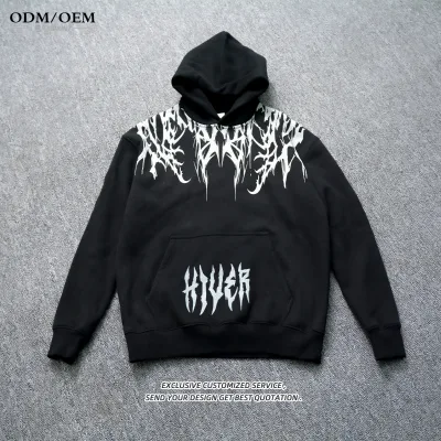 Wholesale Custom logo Streetwear Vintage High Quality 100% Cotton Chenile Men's Hoodies