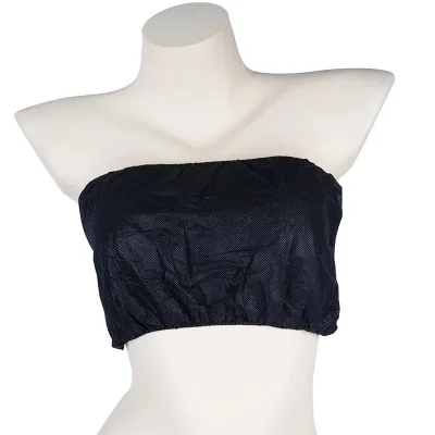 Disposable Black and Blue PP Non Woven Spa Bra and Panty Adjustable and Breathable