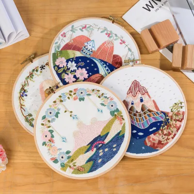 DIY Craft Toys for Wholesale Wholesale Scenery Pattern Embroidery Set Handmade DIY Embroidery Kits for Starter Cross Stitch