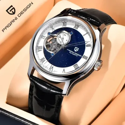 PAGANI DESIGN YS015 New 41MM Hollow Out ULxury NH39 Sapphire Glass Vintage Men Leather Automatic Mechanical Watch