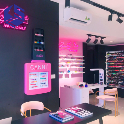 Fashion Nail Salon Interior Design with LED Lighting