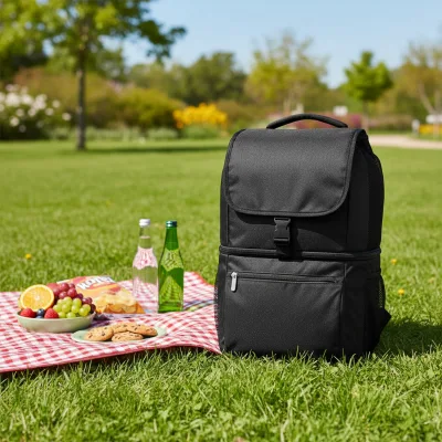 Double-layer Mesh Side Pocket Insulation coolerer Backpack with Custom Logo Large Capacity Polyester for Picnic