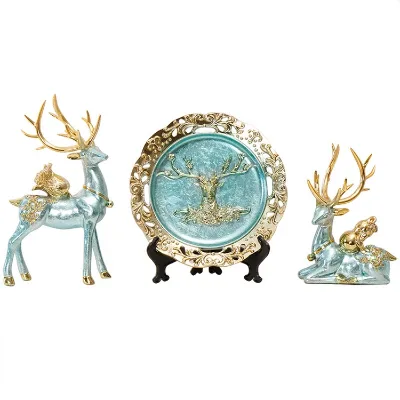 2024 Resin Painted Deer Ornaments Custom Resin Ornaments Resin Table Top Decoration