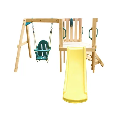 Children's Indoor Wooden Climbing Frame Household Indoor Slide Swing Combination Set Small Playground