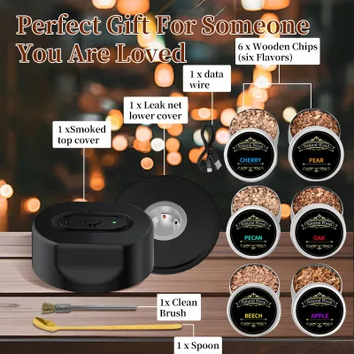 Rechargeable Electric Cocktail Smoker Kit RGB Light Whiskey Bourbon Cold Smoke Infuser
