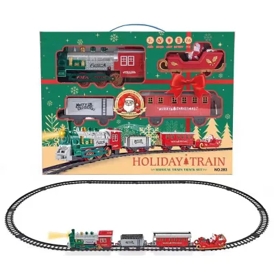 With Light Music Plastic Set Electric Christmas Train Toy Track for Kids 2022 Gift