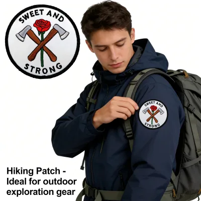 Sweet & Strong Stitched Patch, High-Density Embroidered Applique for Jackets, Bags & Vintage Fashion Accessories