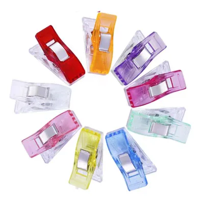 50pcs Best-Selling Simple Edge-Stitching Durable Plastic Sewing Clips for Positioning DIY Craft and Hand-Bound Fabric Fixation