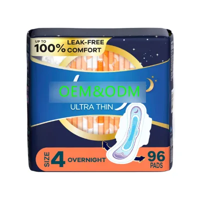 Ultra Thin Overnight Pads with Wings, Size 4, Overnight, 96 Count