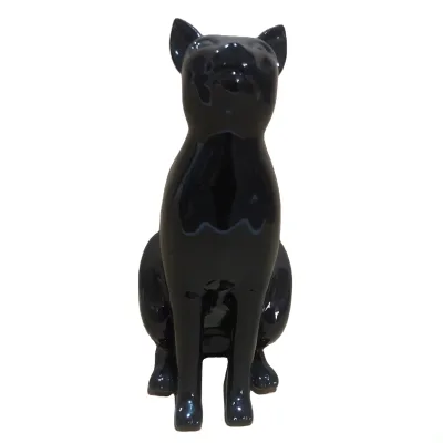 Custom 3D Shiny Standing Animal Figurines Ceramic Cat Sculpture Decoration for Home Ceramic Cat Figurine Ceramic Cat Statue