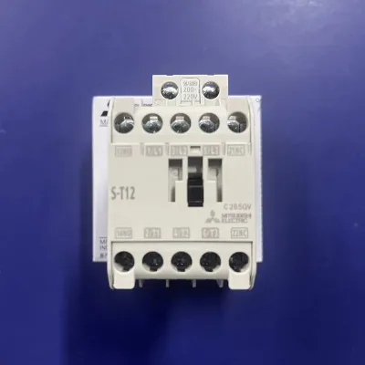 Mit-subishi S-T12 Magnetic Contactor | 3-Pole 20A | 200V AC Coil | 1NO + 1NC Auxiliary | Standard Industrial Motor Starter