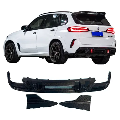 Best Selling Car Part Dry Carbon LD Style Rear Diffuser Rear Bumper Lip for F95 X5M F96 X6M Rear Corners