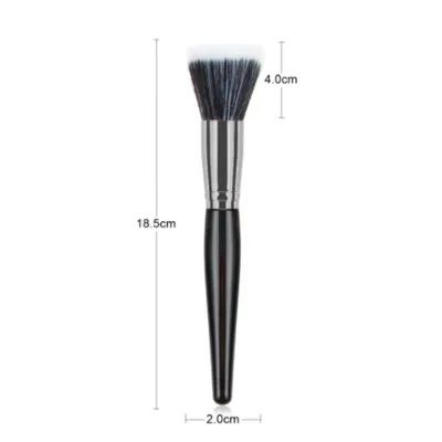 Flat Foundation Makeup Brush with Wood Handle Fan Style for Face Application for Blusher Highlighter Synthetic Hair Material