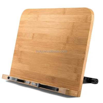 High-quality Bamboo Book Stand Adjustable Height Cookbook Stand for Reading