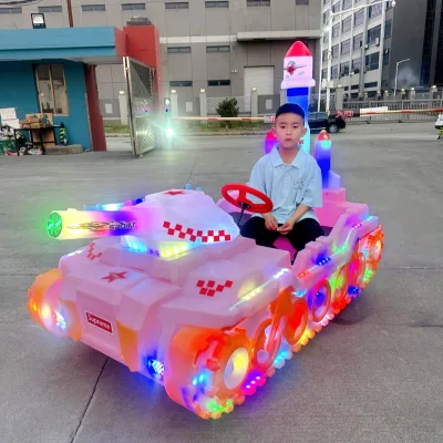 NewOutdoorLuminoussquareBumperCarKidsParkIndoorCommercialRidingToyAmusementEquipmenttankCar