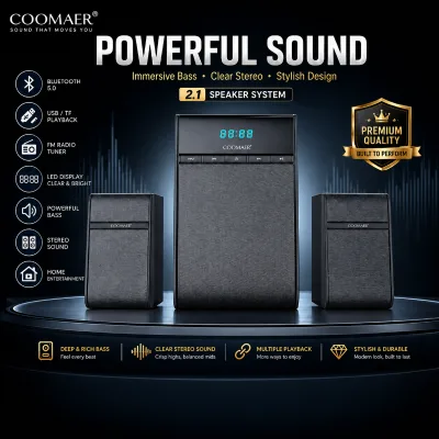 New 2.1ch Multimedia Speakers Audio System Sound Subwoofer Heavy Bass Speaker for Computer