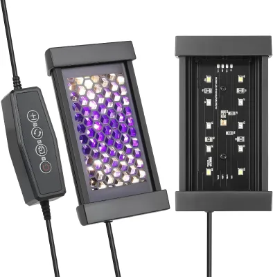 4W Full Spectrum PET Aquarium LED UVB Light 3 Timing Functions Brightness Adjustment 120 Beam Angle IP33 Rated 2-Year Warranty