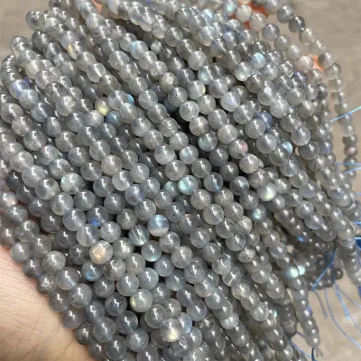 4/6/8/10mm Natural Grey Labradorite Beads for Jewelry Making DIY Round Bulk Stone Beads