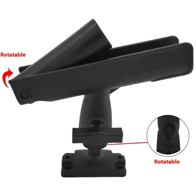 High Quality 360 Degree Black Adjustable Plastic Fishing Rod Holder Bracket Accessory Marine Holder Fishing Boat Accessories