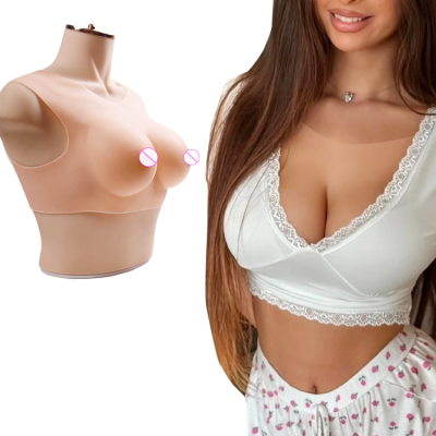 Male LGBTQ Silicone Bra Suit Plus Size Boobs Fake Breast for Crossdresser
