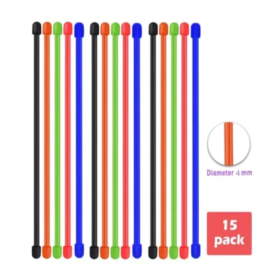 Manufacturer Supplies Dyed Silicone Cable Ties-Versatile Outdoor Binding Rope 4mm Sizes 3" 6" 8" 12"-DIY Projects