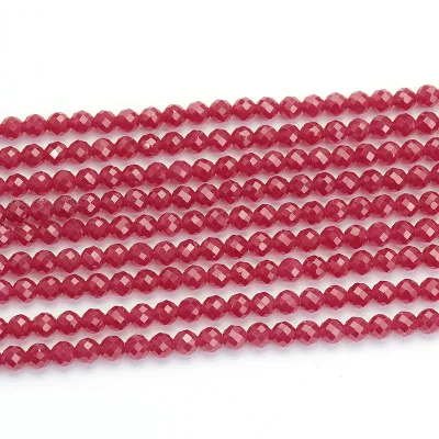 Wholesale Natural Precious Red Ruby Beads,Small Faceted Red Ruby Beads for Necklace Jewelry Making 2mm 3mm 4mm