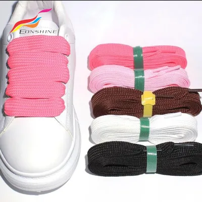 Fashion 20mm Thick Extra Wide Shoe Laces Flat Polyester Fat 2cm Shoelaces for Sale