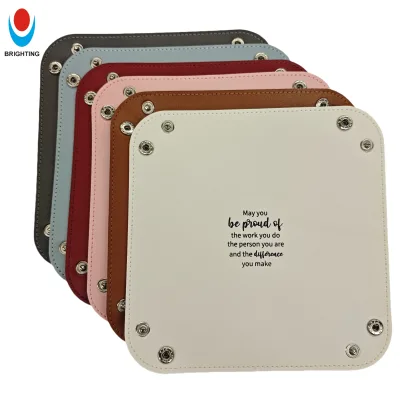 Custom Leather PU Polygon Dice Tray Plate Storage Box Holder Folding Removable Concealed for RPG DND Table Board Games Component