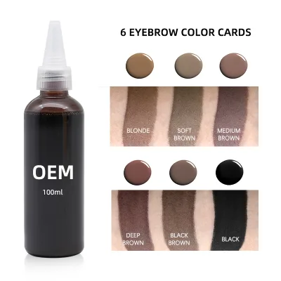 Waterproof Airbrush Brows Stain Chestnut Brown Hybrid Brow Tint Liquid Eyebrow Dye Vegan Ingredient