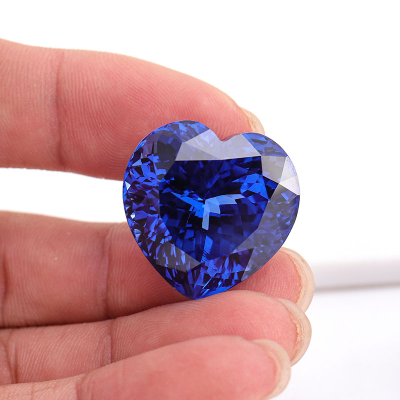 High Quality Synthetic Blue Sapphire Heart Shape 75carats for Women Heart Blue Sapphire Stone Heat High Grade