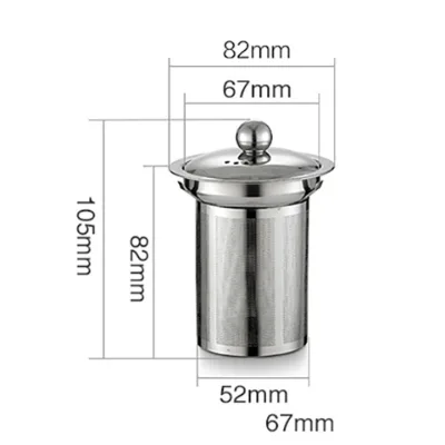 LMK221 Thickened 304 Stainless Steel Tea Leak Barrel-shaped Tea Filter Net Heat-resistant Teapot Filter Infuser