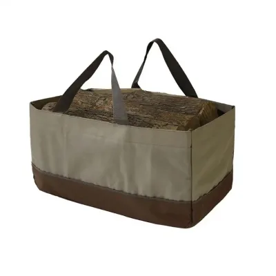 OEM Factory heavy Duty outdoor travel camping picnic Large Felt firewood packaging carrier bag canvas log carrier tote bag