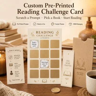 Custom Pre-Printed Scratch Off Reading Challenge Card for BookTok Gifts