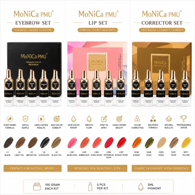 Monica PMU Starter Kit 5 Brow Shades Professional Permanent Makeup Pigment Set